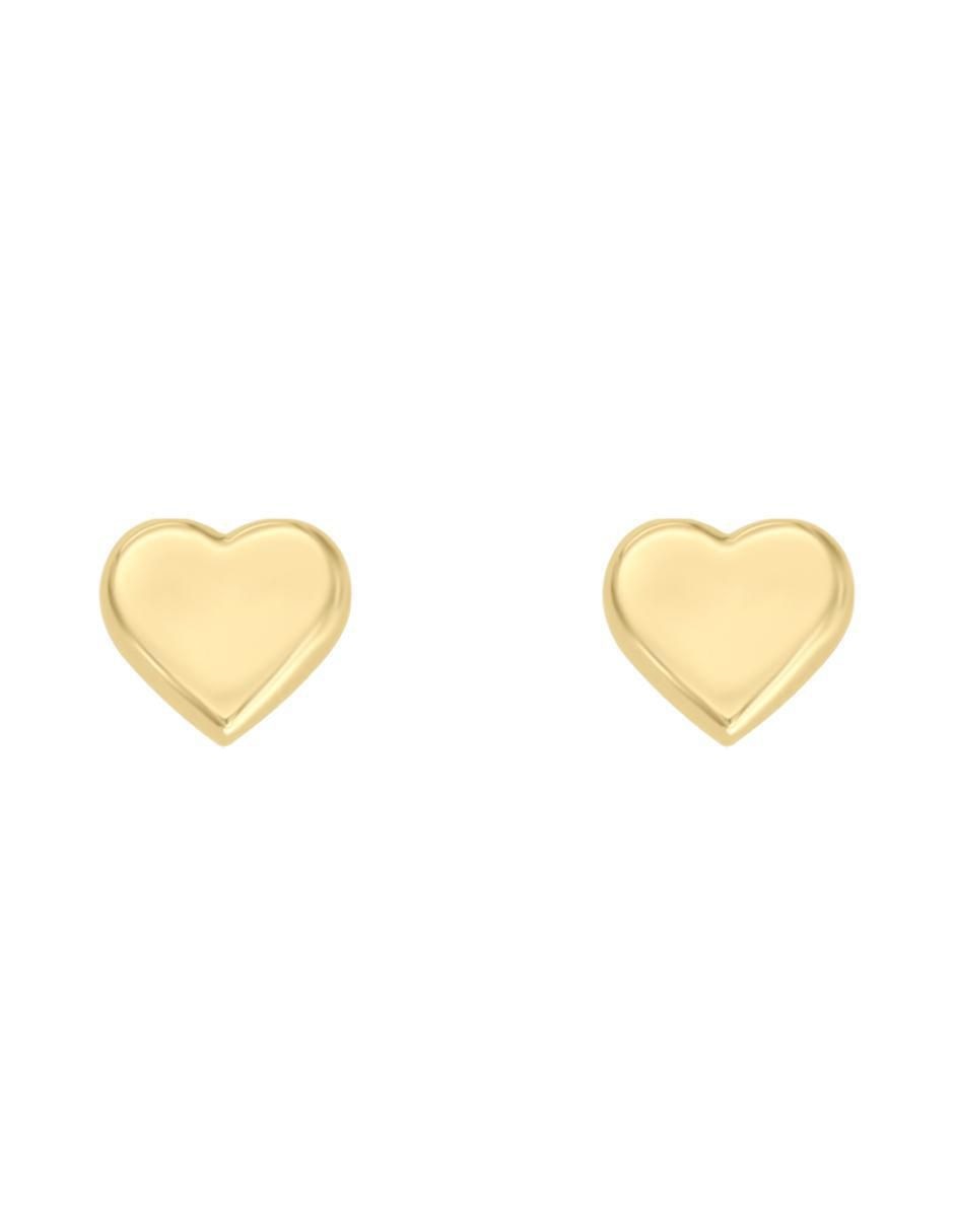Broqueles de corazón de oro con acabado brillante