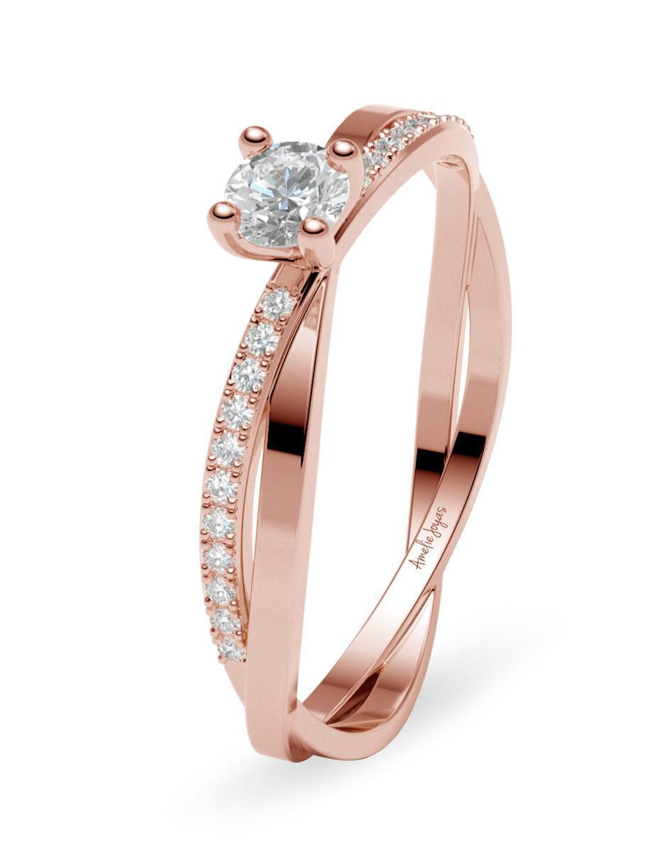 Anillo de compromiso 14 k diamante 2