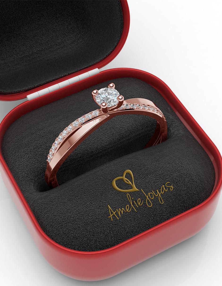 Anillo de compromiso 14 k diamante 4