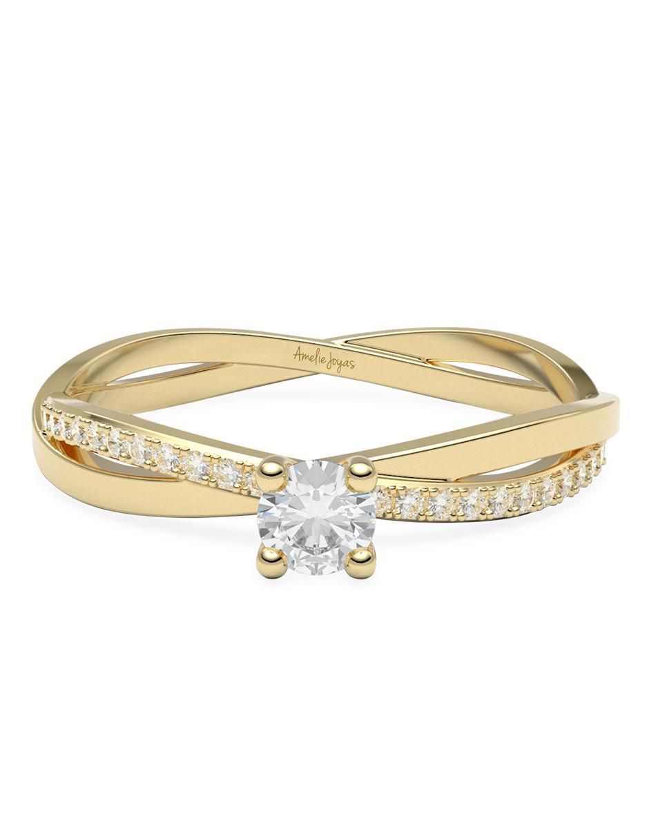 Anillo de compromiso 14 k diamante Anillo de compromiso 14 k diamante