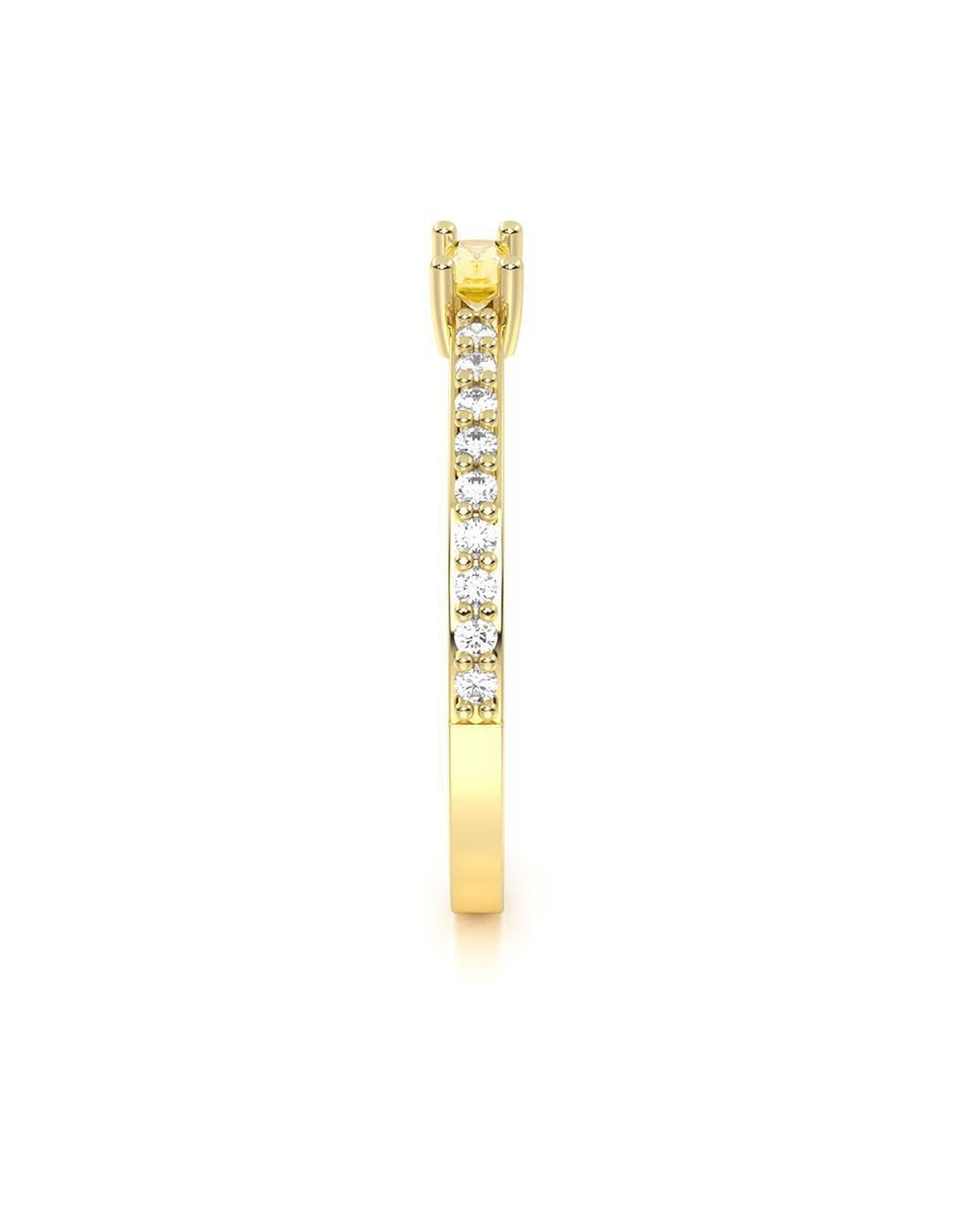 Anillo de compromiso de oro 10 k zirconia 3
