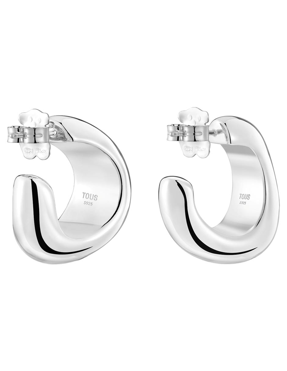 Aretes de aro de plata P 925 con acabado brillante 4