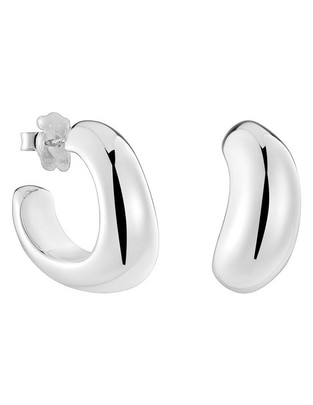 Aretes de aro de plata P 925 con acabado brillante 1