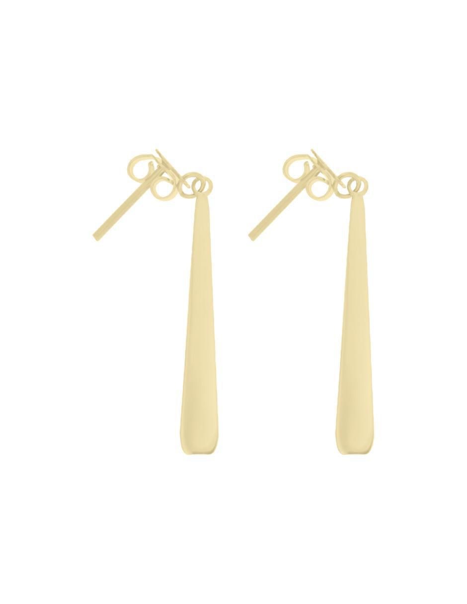 Aretes de oro amarillo con acabado brillante 3