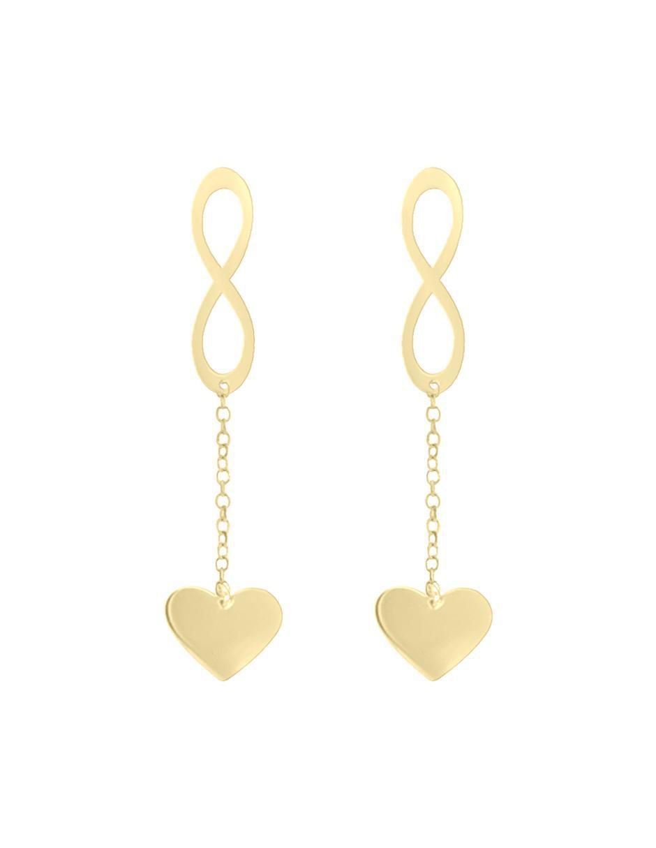 Aretes de corazón de oro amarillo con acabado brillante Aretes de corazón de oro amarillo con acabado brillante