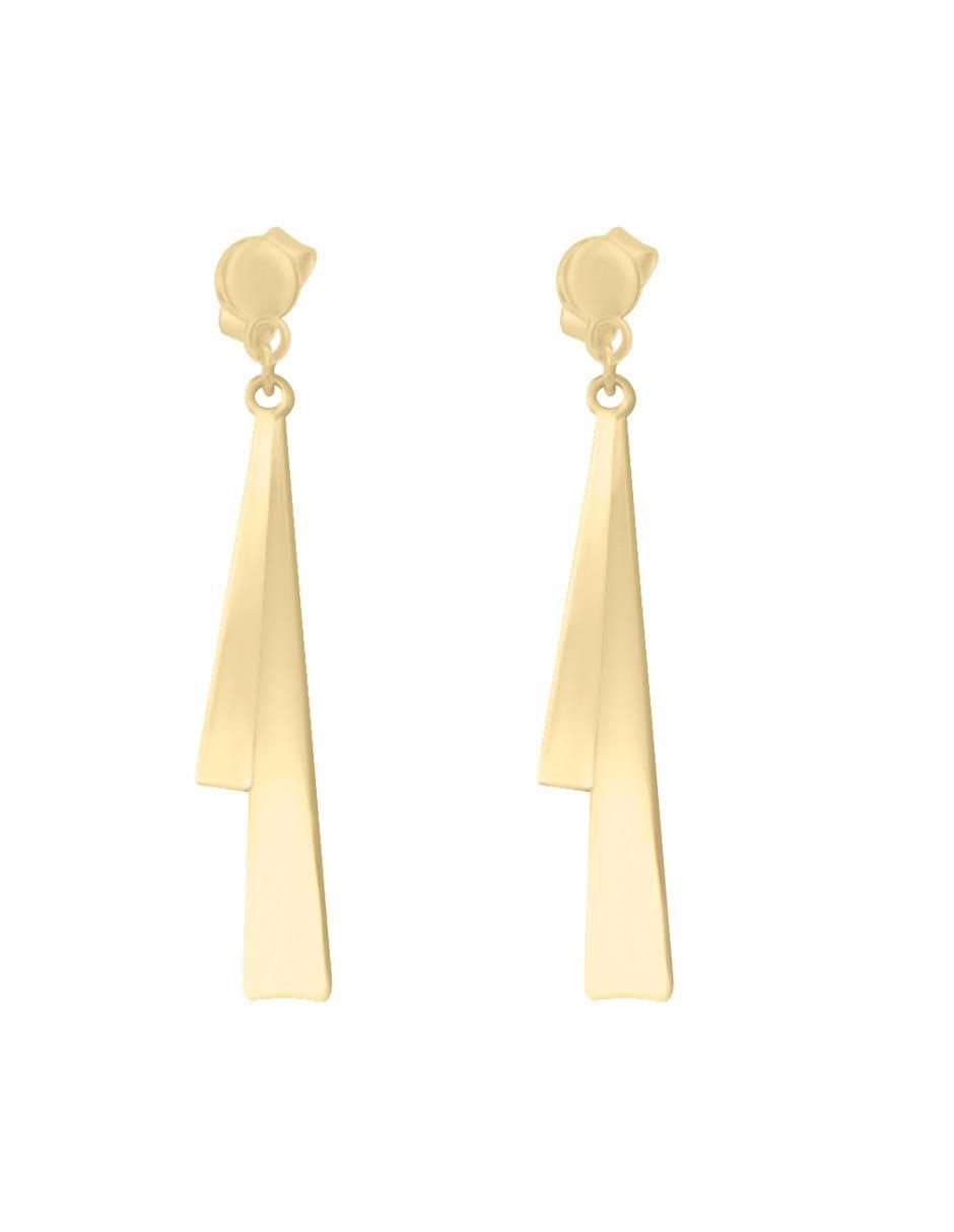 Aretes de oro amarillo con acabado brillante