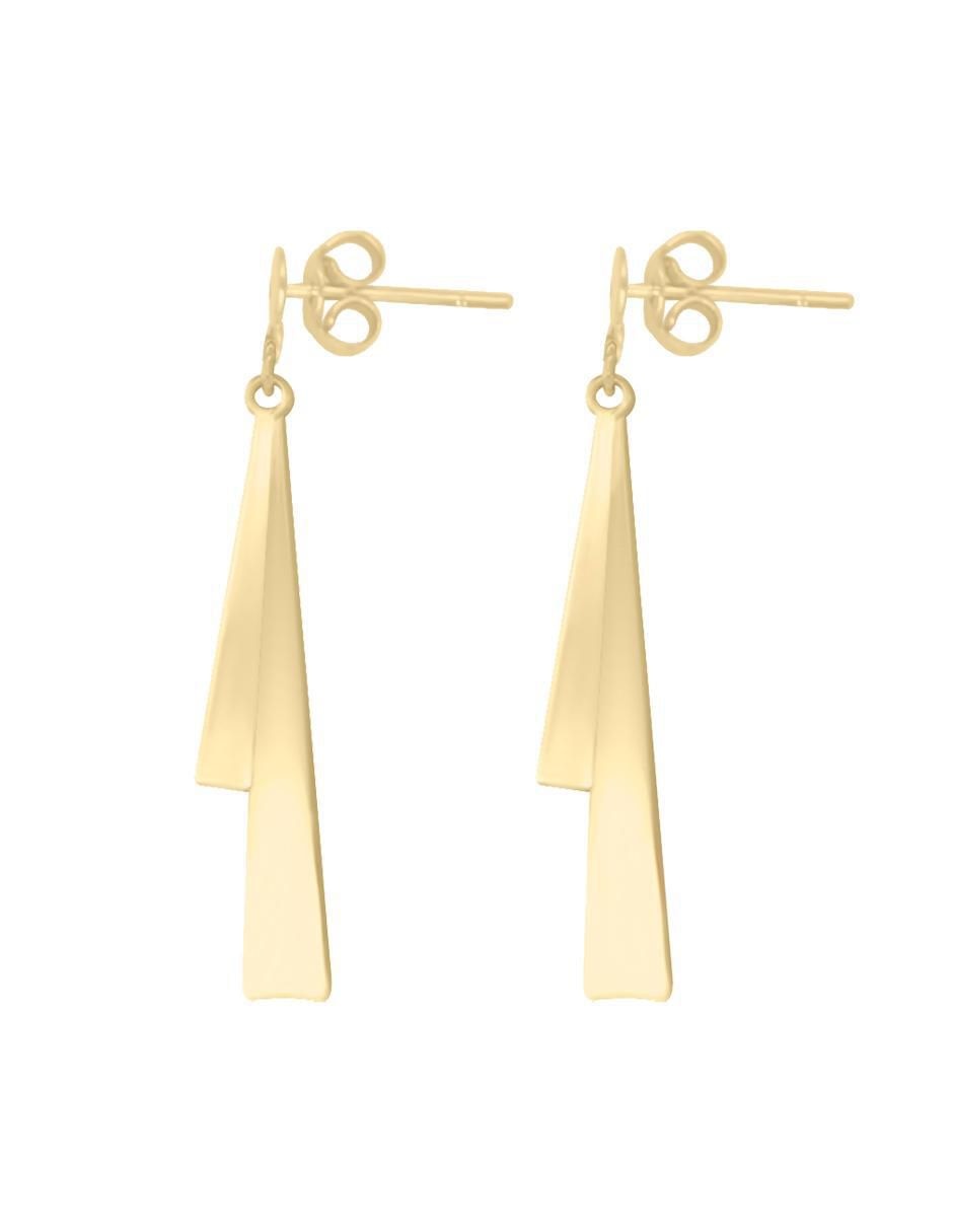 Aretes de oro amarillo con acabado brillante 2