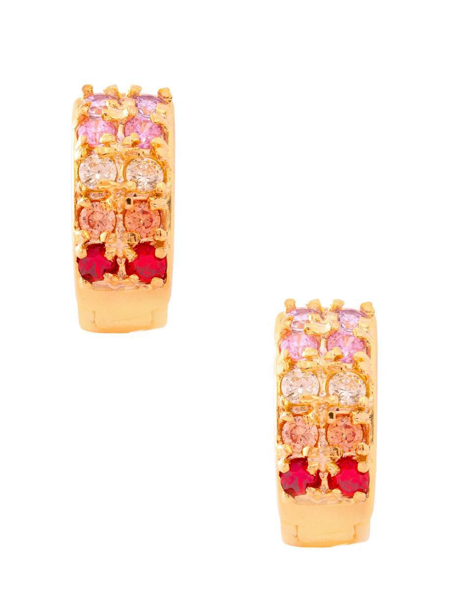 Aretes circulares con acabado chapa de oro Aretes circulares con acabado chapa de oro