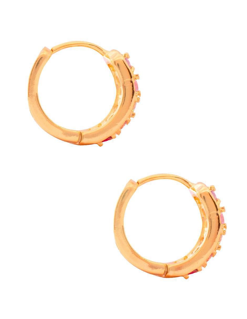 Aretes circulares con acabado chapa de oro 3