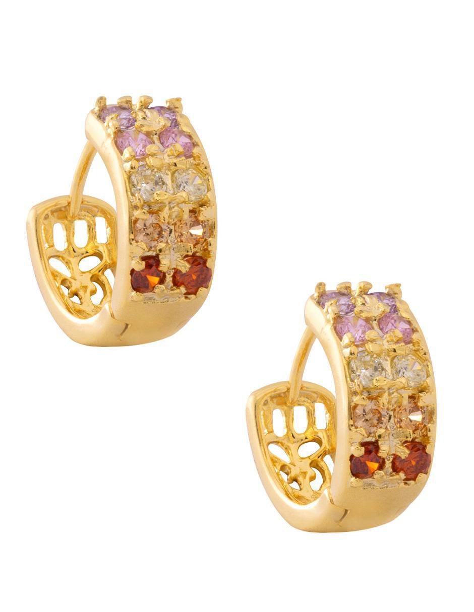 Aretes circulares con acabado chapa de oro 4