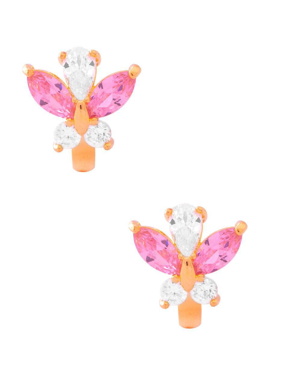 Aretes de mariposa con acabado chapa de oro Aretes de mariposa con acabado chapa de oro