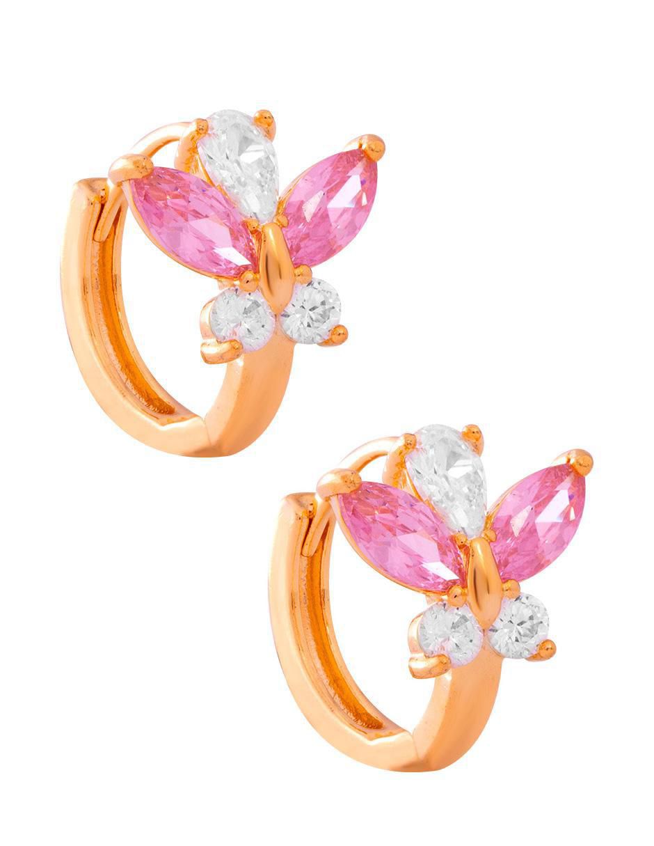 Aretes de mariposa con acabado chapa de oro 2
