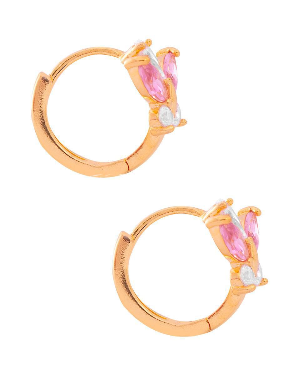 Aretes de mariposa con acabado chapa de oro 3