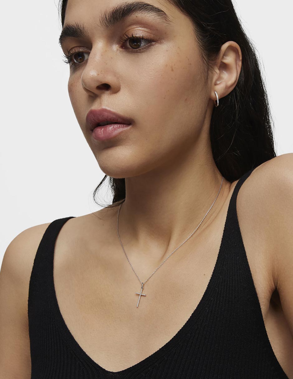 Dije de crucifijo Tous Les Classiques de oro blanco 18 K