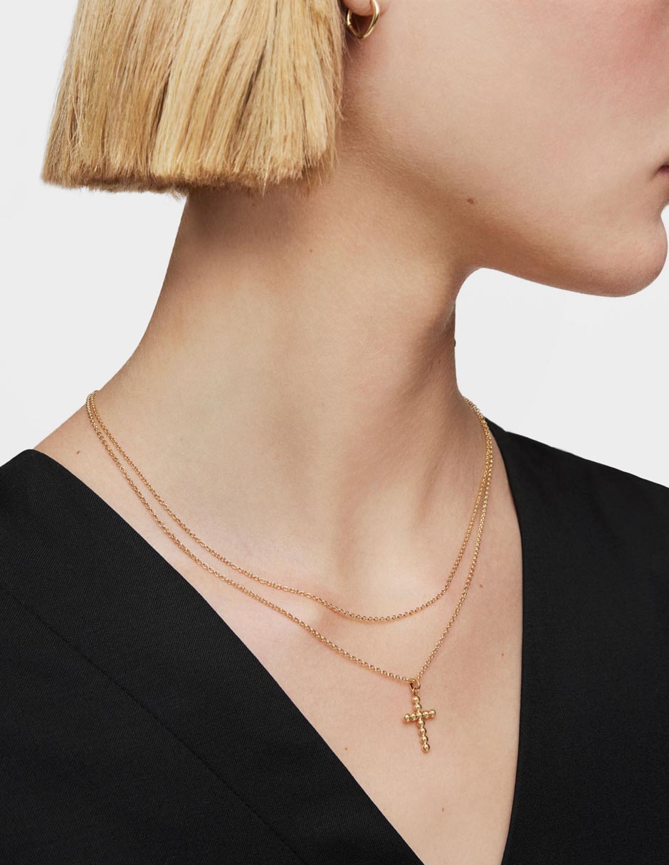 Dije de cruz Basics de oro amarillo 18 K