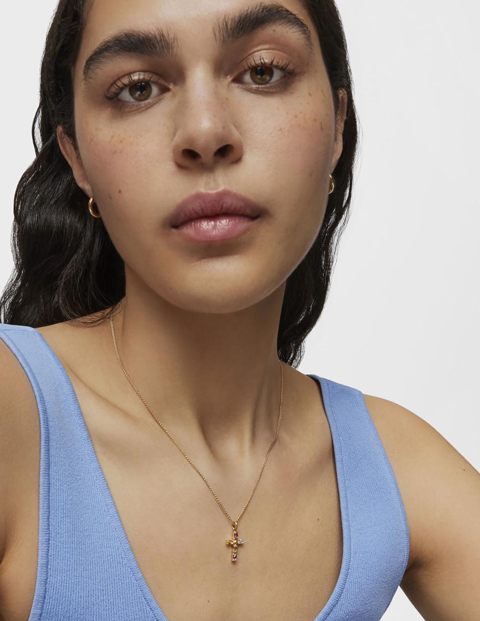 Dije de cruz Tous Basics de oro amarillo 18 K