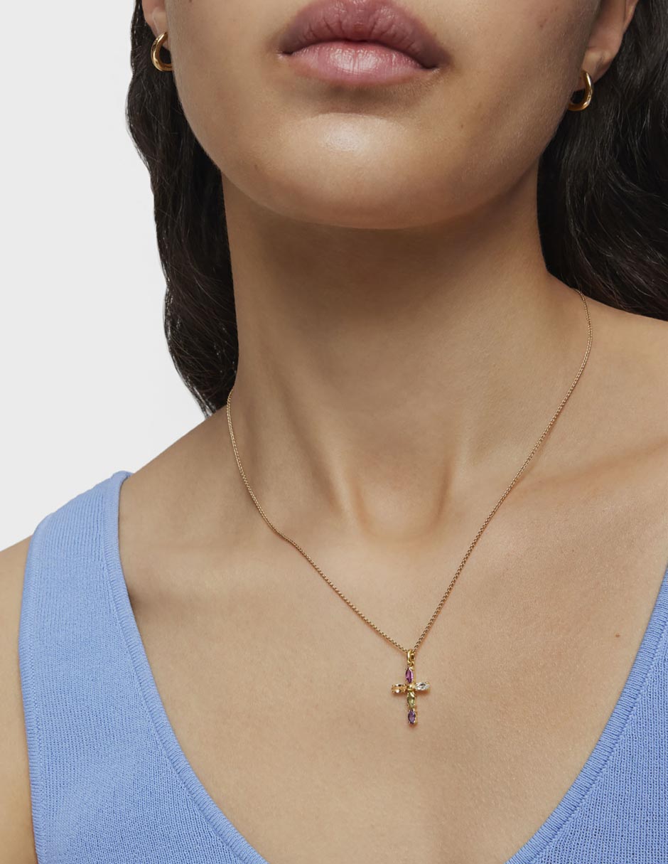Dije de cruz Tous Basics de oro amarillo 18 K
