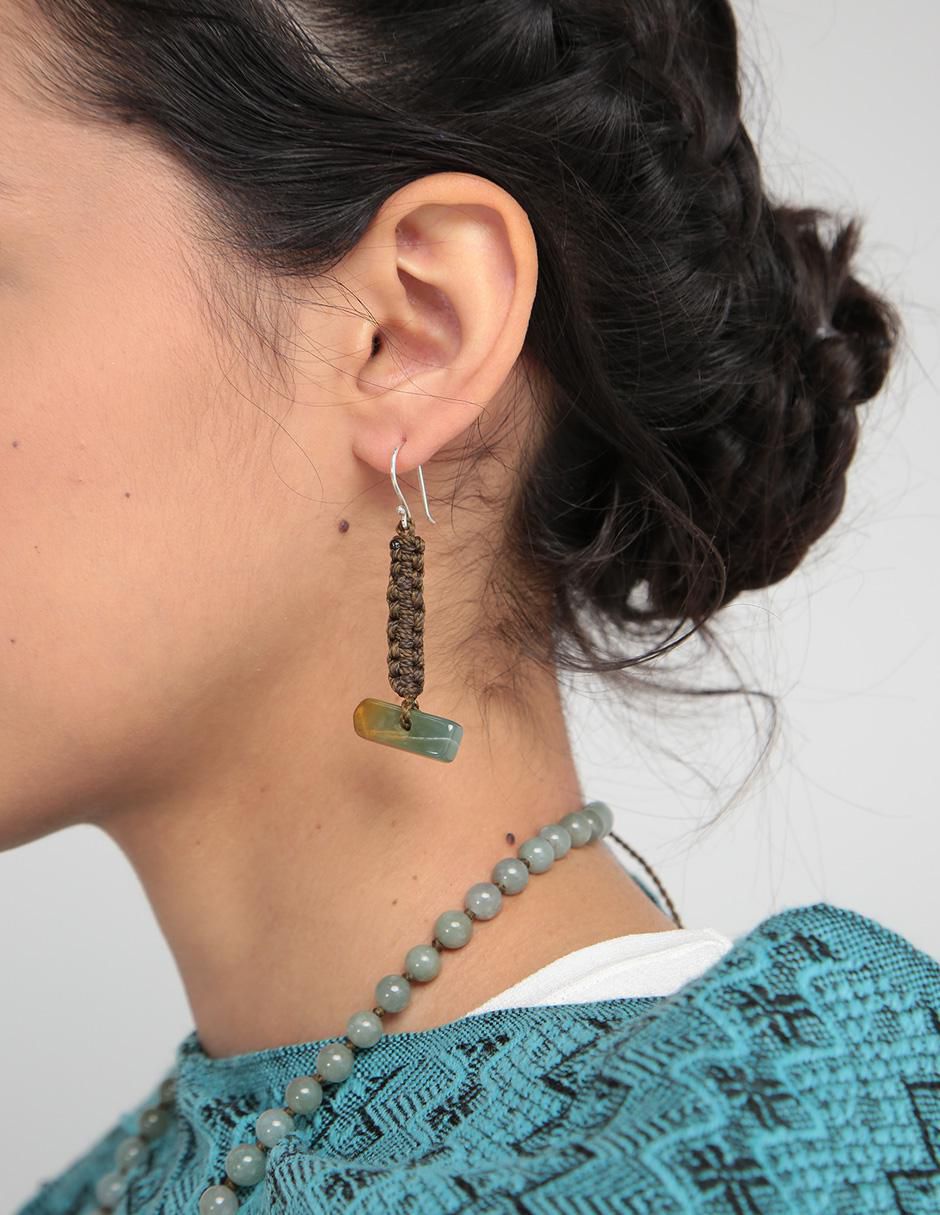 Aretes, collar y pulsera circular 9