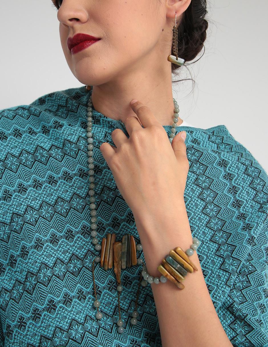Aretes, collar y pulsera circular 10