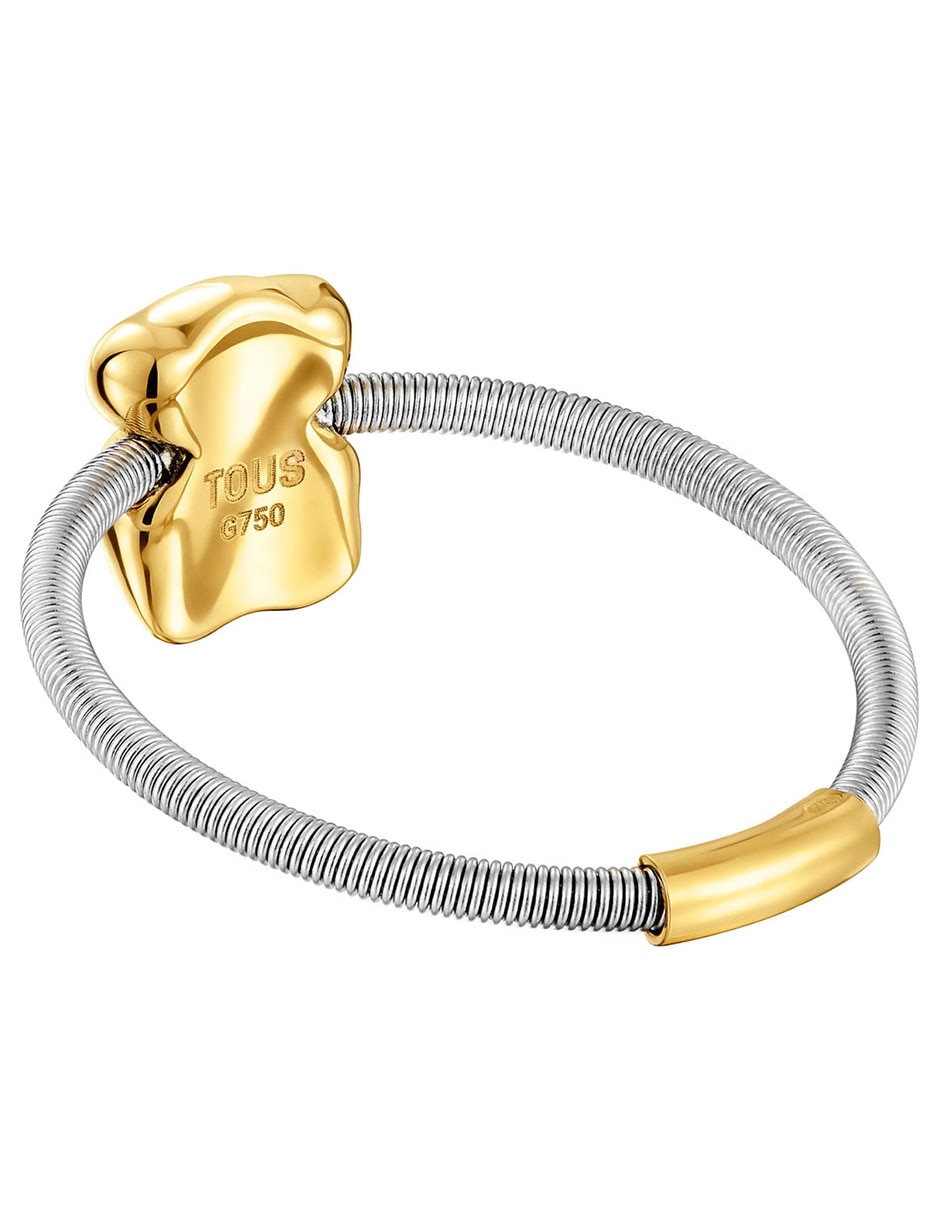 Anillo de oso Mesh Tube de oro brillante 3