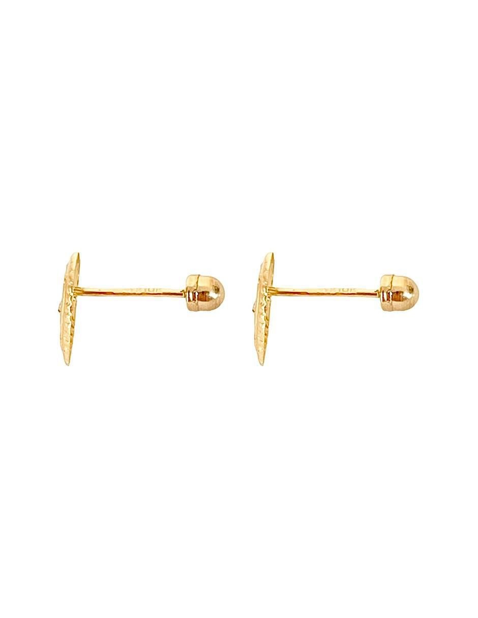 Broqueles de corazón de oro con acabado pavé 3