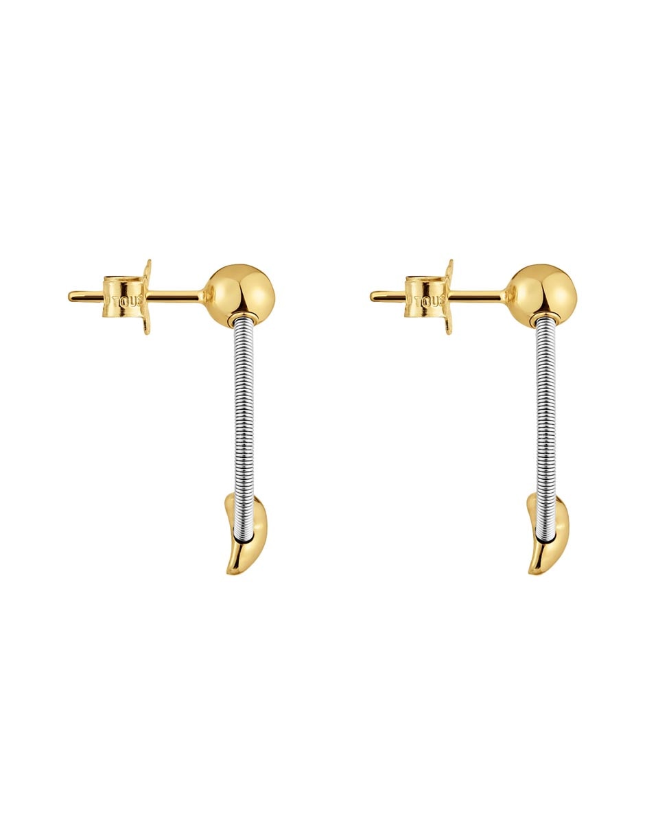 Aretes de aro de oro con acabado brillante 5