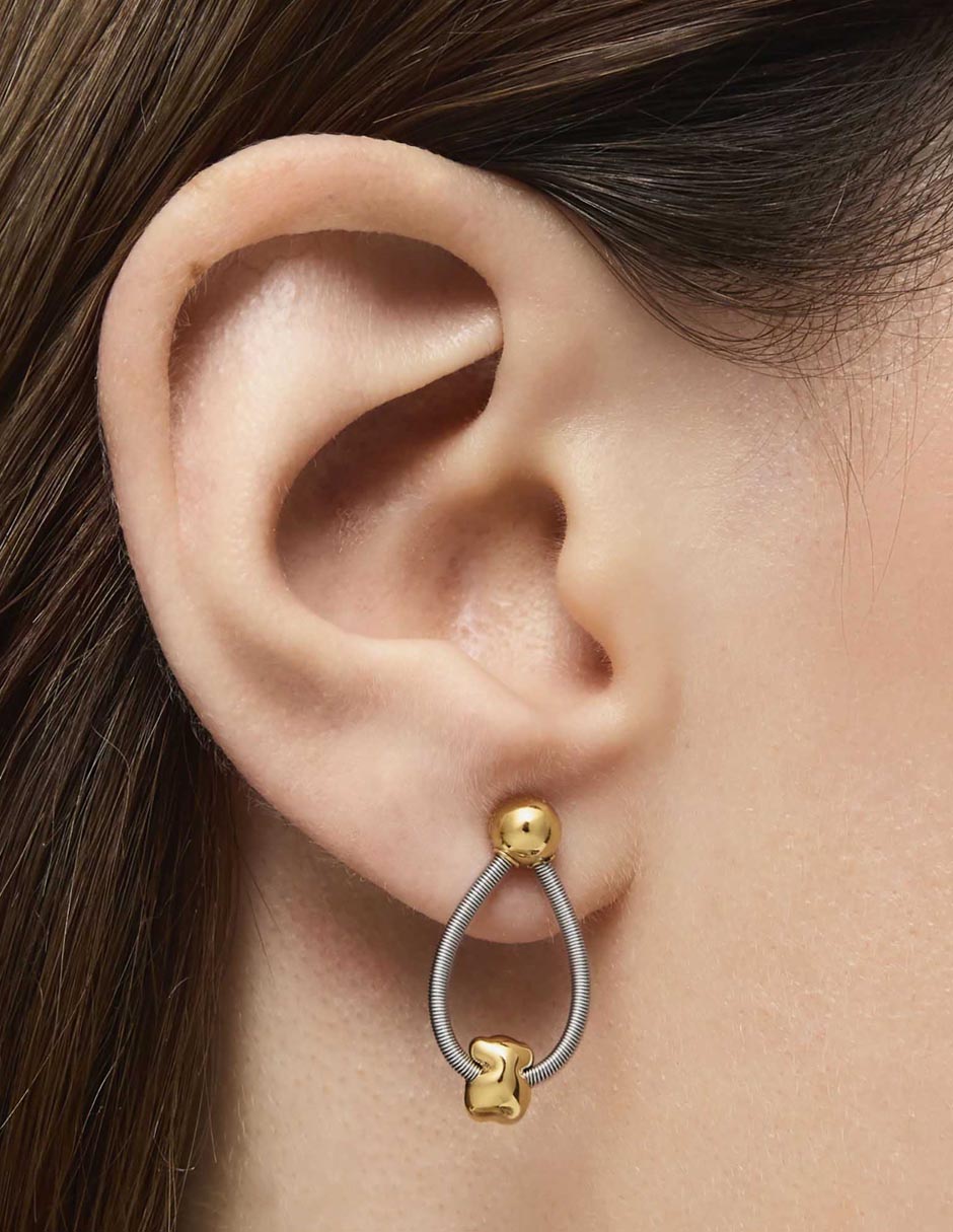 Aretes de aro de oro con acabado brillante 6