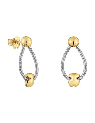 Aretes de aro de oro con acabado brillante 1