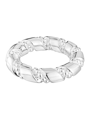 Anillo redondo Twisted de plata brillante