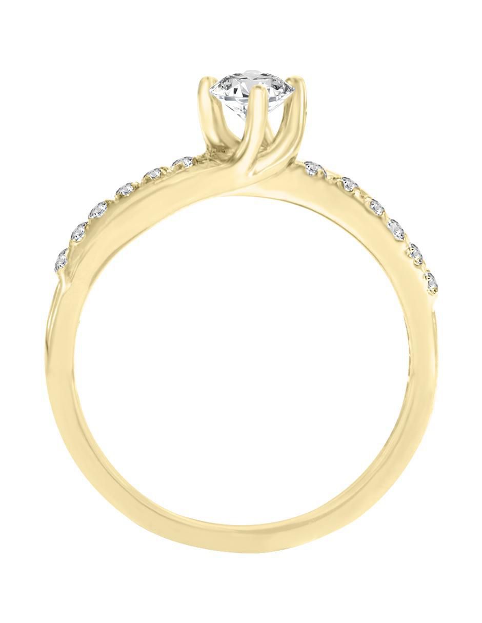 Solitario 14 k Odinna diamante 4