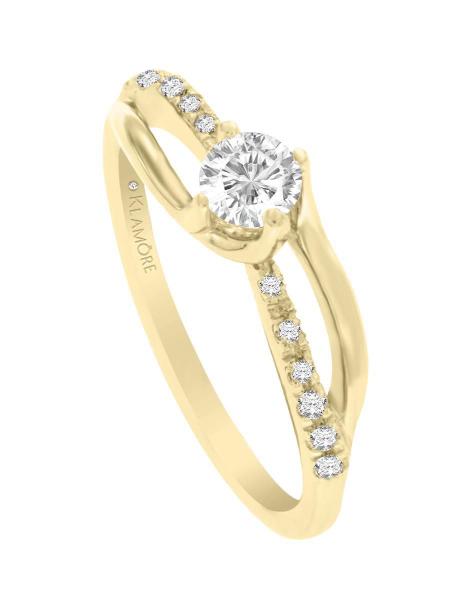 Solitario 14 k Odinna diamante 3