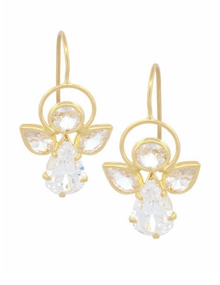 Aretes de ángel de oro con acabado brillante Aretes de ángel de oro con acabado brillante