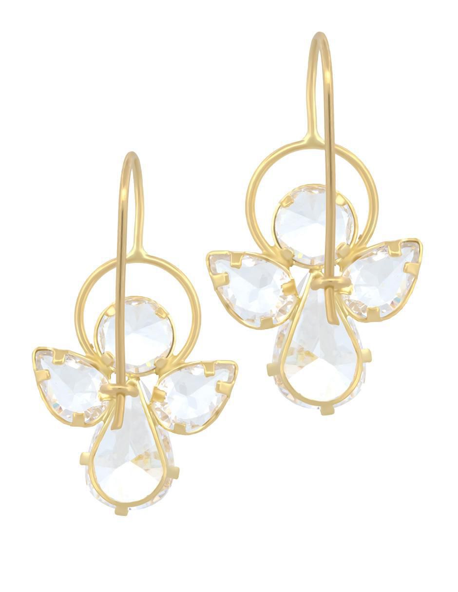 Aretes de ángel de oro con acabado brillante 2