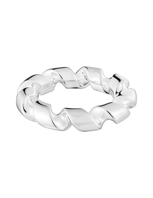 Anillo Twisted de plata brillante