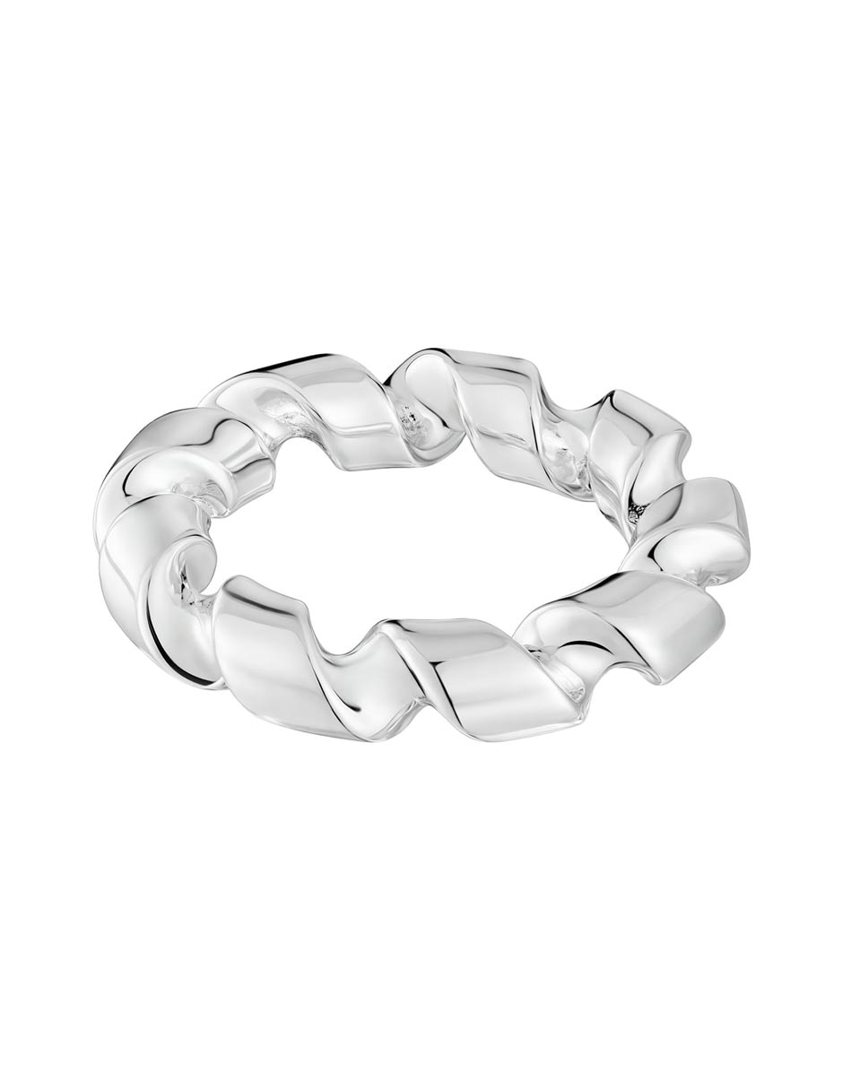 Anillo Twisted de plata brillante 2