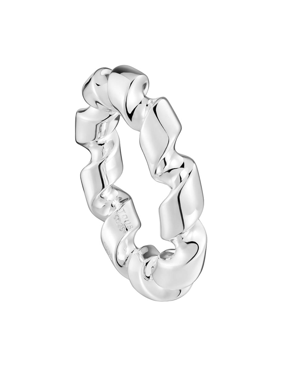 Anillo Twisted de plata brillante 6