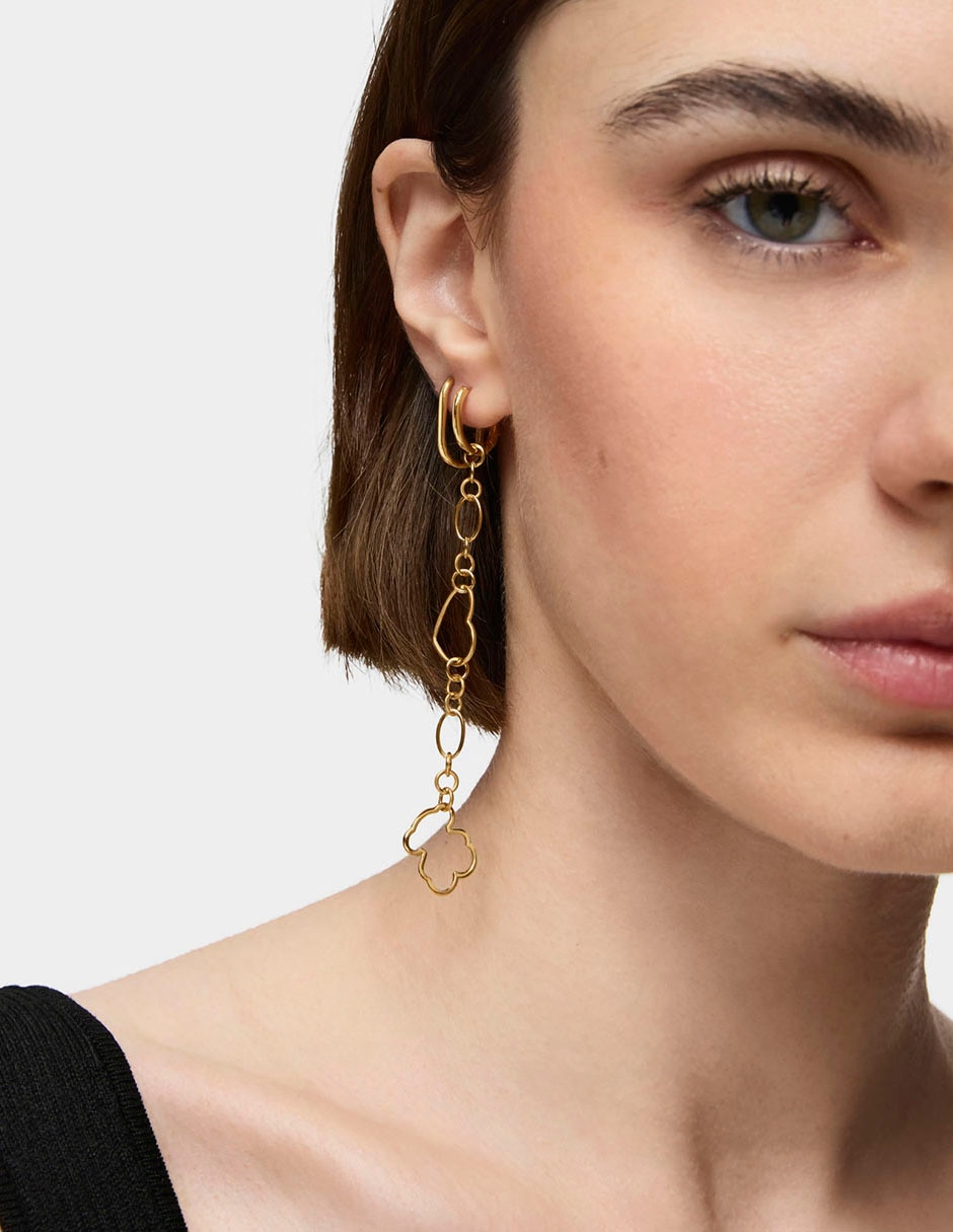 Aretes de plata P 925 con acabado baño de oro 4