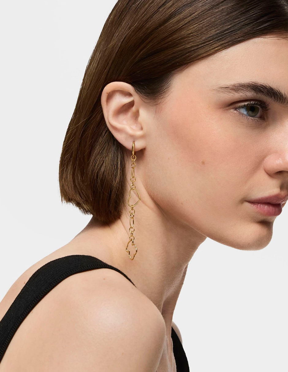 Aretes de plata P 925 con acabado baño de oro