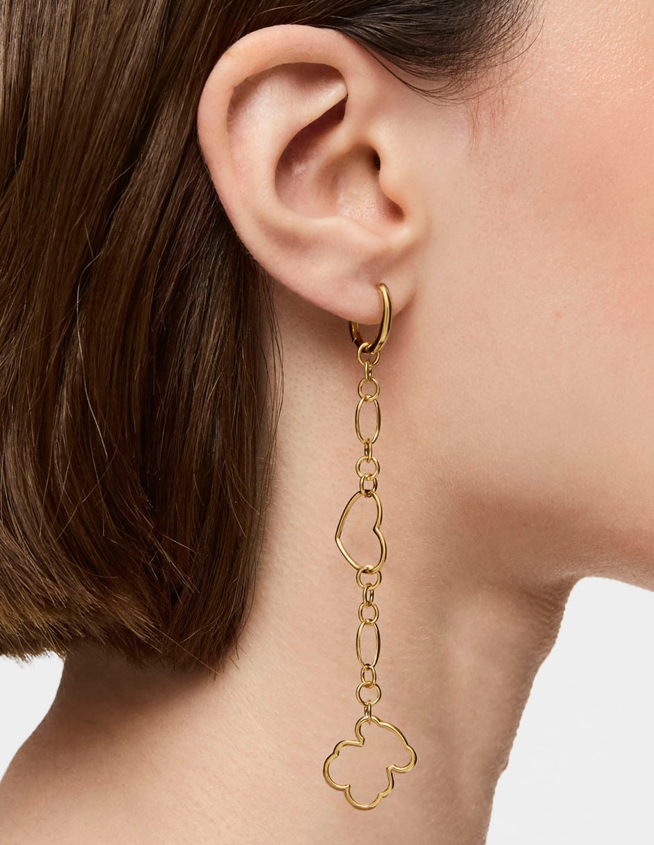 Aretes de plata P 925 con acabado baño de oro 7