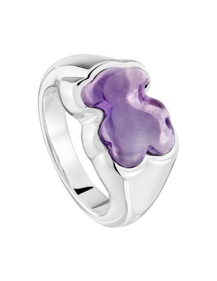 Anillo de oso Tous Bold Motif de plata amatista brillante