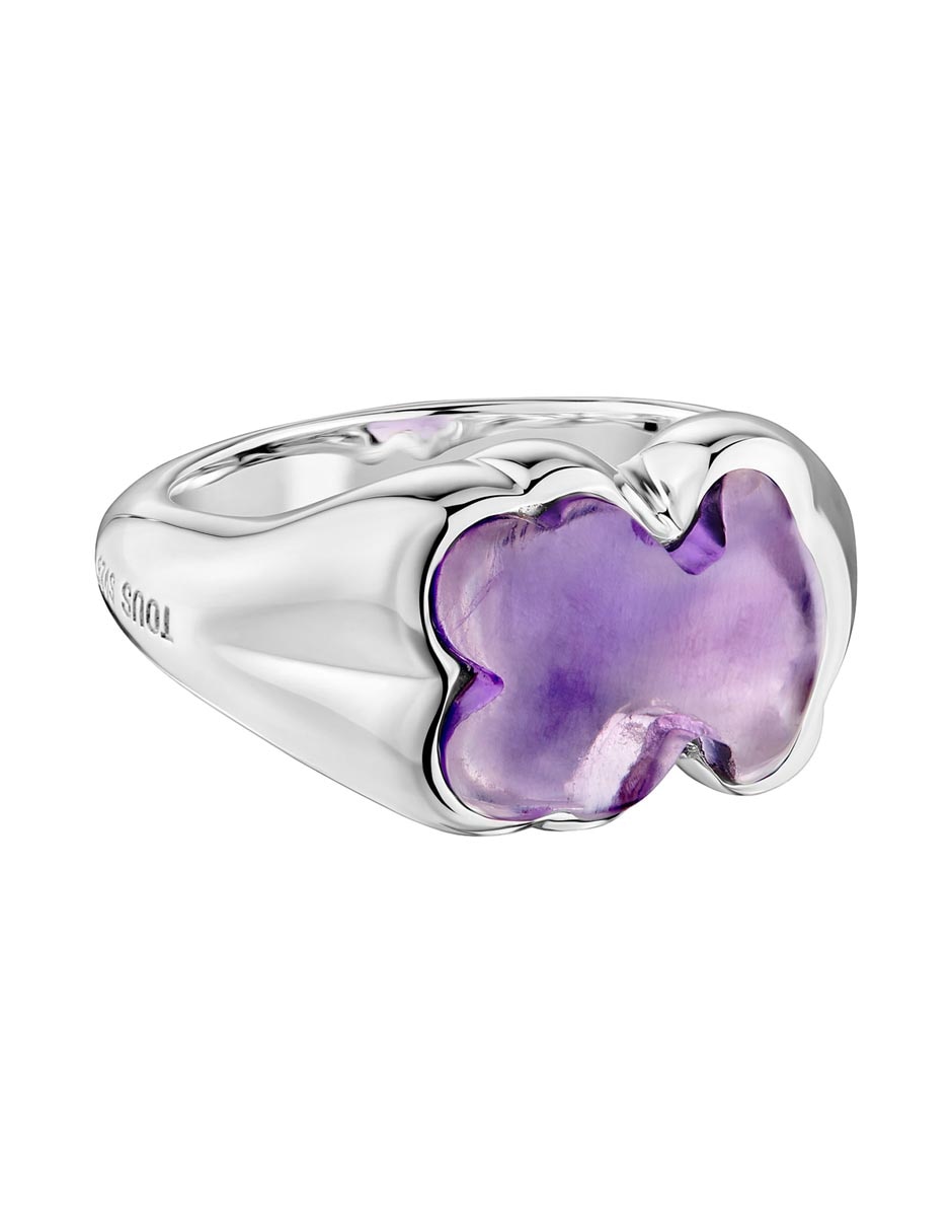 Anillo de oso Tous Bold Motif de plata amatista brillante