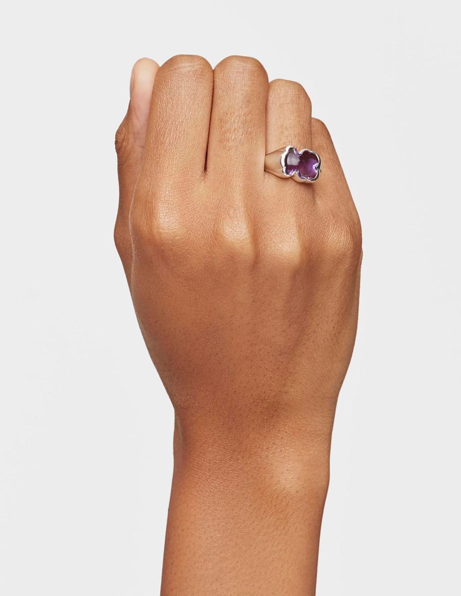 Anillo de oso Tous Bold Motif de plata amatista brillante