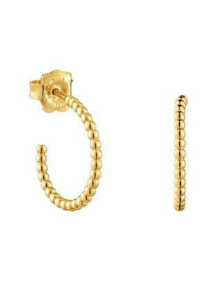Aretes de aro de plata con acabado brillante