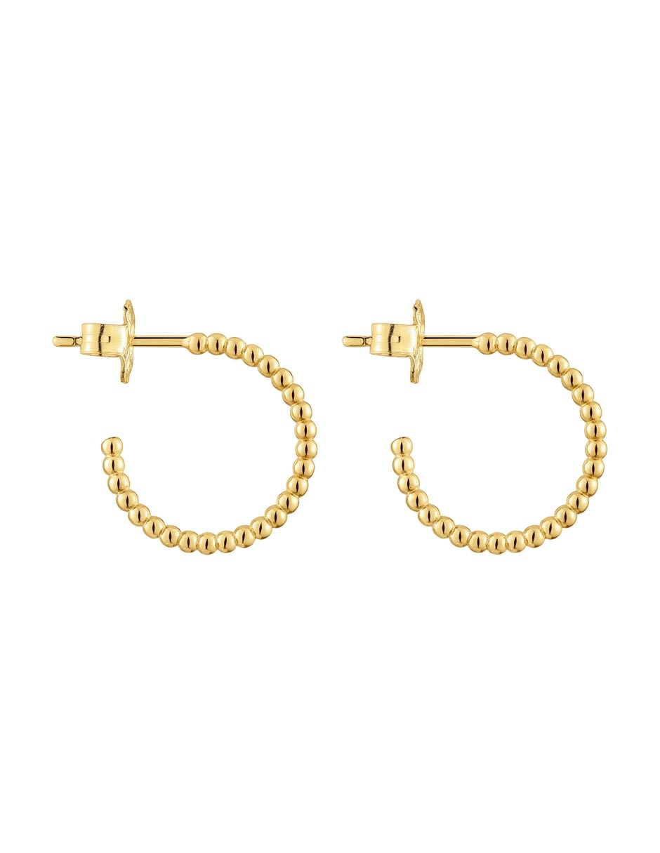 Aretes de aro de plata con acabado brillante 2