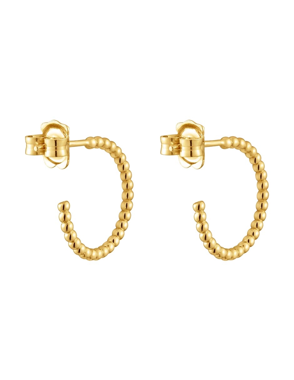 Aretes de aro de plata con acabado brillante 3