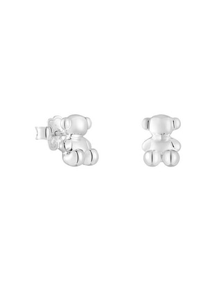 Broqueles de oso Bold Bear de plata P 925 con acabado brillante