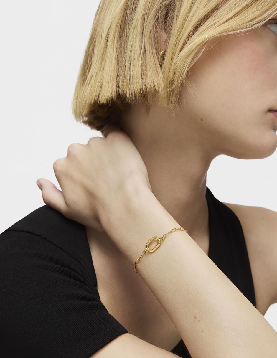 Pulsera Tous de plata P 925 Hold Oval con acabado pulido
