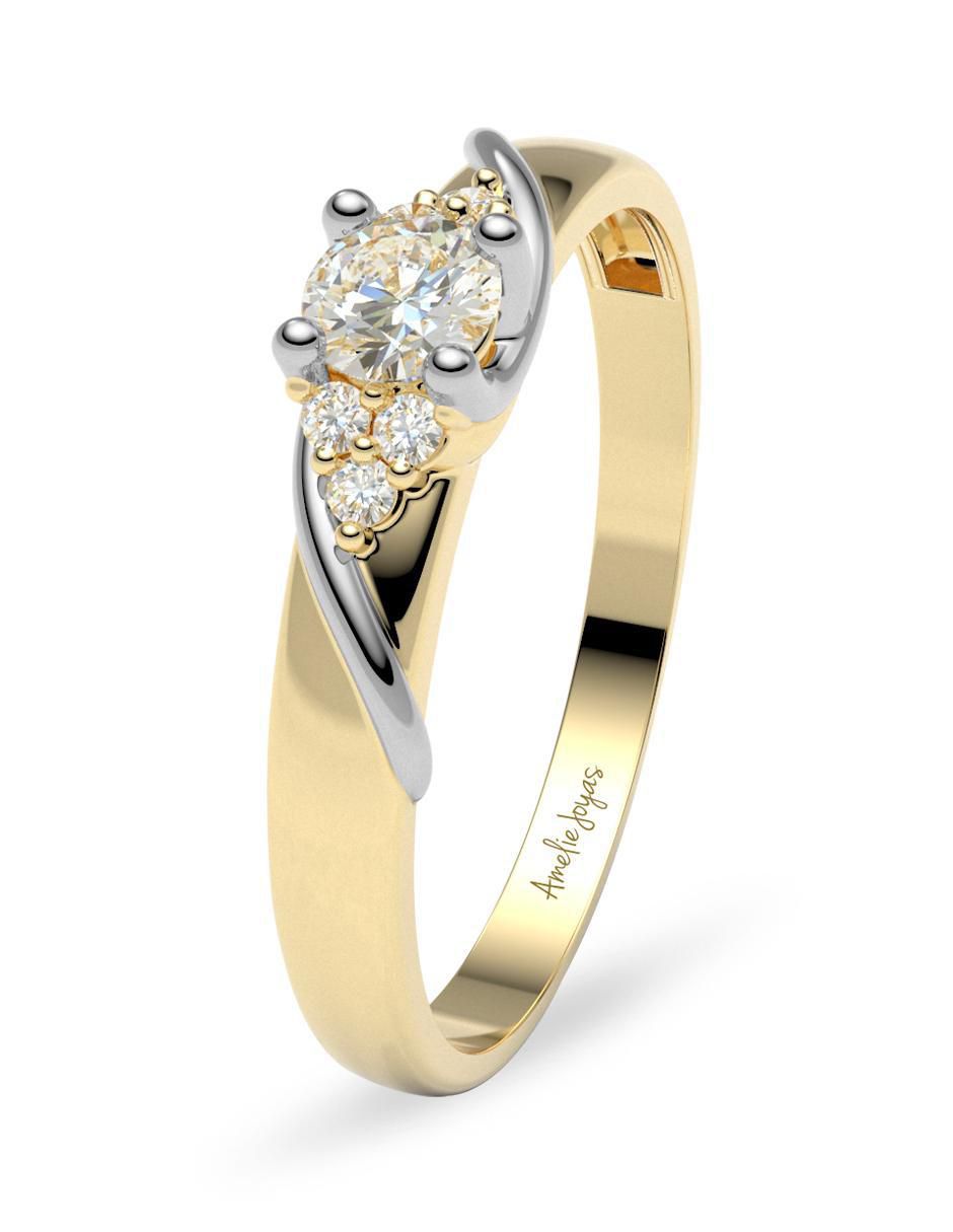 Anillo de compromiso 14 k diamante 4
