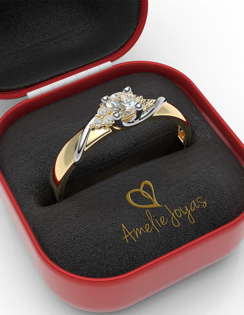 Anillo de compromiso 14 k diamante 2
