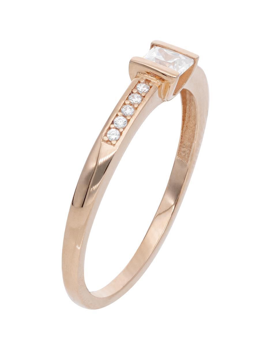 Anillo 14 k de oro zirconia brillante 3